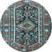 Round Persian Light Blue Traditional Rug, tr4524lblu