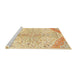 Sideview of Machine Washable Traditional Yellow Rug, wshtr4525