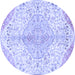 Round Persian Blue Traditional Rug, tr4525blu