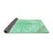 Sideview of Persian Turquoise Traditional Rug, tr4525turq