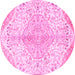 Round Persian Pink Traditional Rug, tr4525pnk