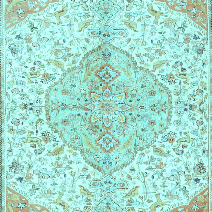 Machine Washable Persian Light Blue Traditional Rug, wshtr4525lblu