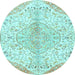 Round Persian Light Blue Traditional Rug, tr4525lblu