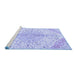 Sideview of Machine Washable Persian Blue Traditional Rug, wshtr4525blu