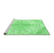 Sideview of Machine Washable Persian Emerald Green Traditional Area Rugs, wshtr4525emgrn