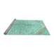 Sideview of Machine Washable Persian Light Blue Traditional Rug, wshtr4525lblu