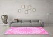 Machine Washable Persian Pink Traditional Rug in a Living Room, wshtr4525pnk