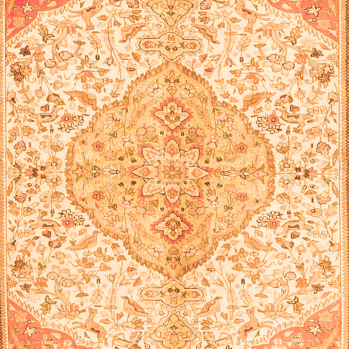 Serging Thickness of Machine Washable Persian Orange Traditional Area Rugs, wshtr4525org