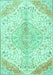 Machine Washable Persian Turquoise Traditional Area Rugs, wshtr4525turq