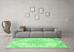 Machine Washable Persian Emerald Green Traditional Area Rugs in a Living Room,, wshtr4525emgrn