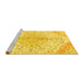 Sideview of Machine Washable Persian Yellow Traditional Rug, wshtr4525yw