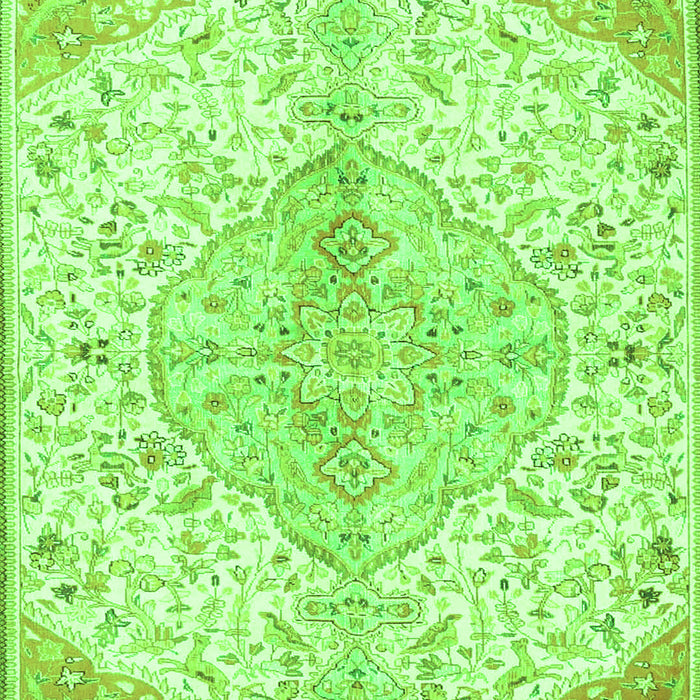 Serging Thickness of Machine Washable Persian Green Traditional Area Rugs, wshtr4525grn