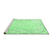 Sideview of Machine Washable Persian Emerald Green Bohemian Area Rugs, wshtr4526emgrn