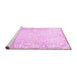 Sideview of Machine Washable Persian Pink Bohemian Rug, wshtr4526pnk