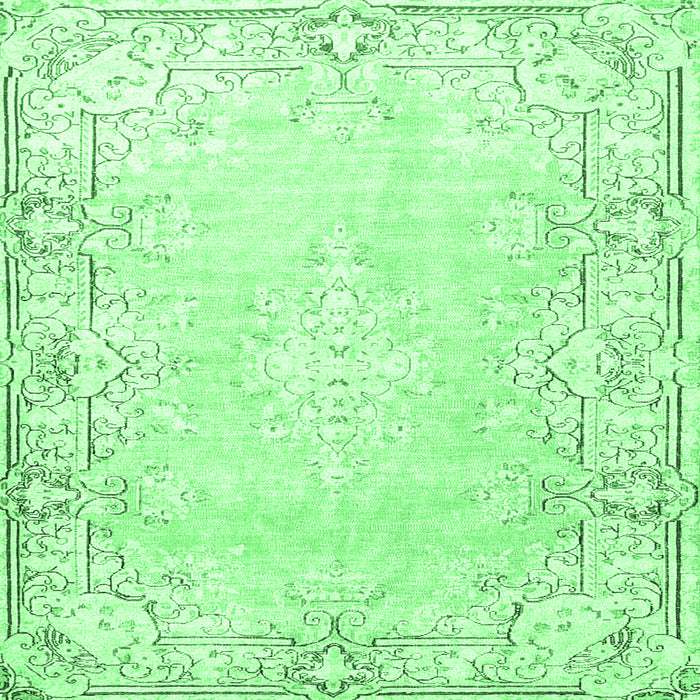 Square Machine Washable Persian Emerald Green Bohemian Area Rugs, wshtr4526emgrn