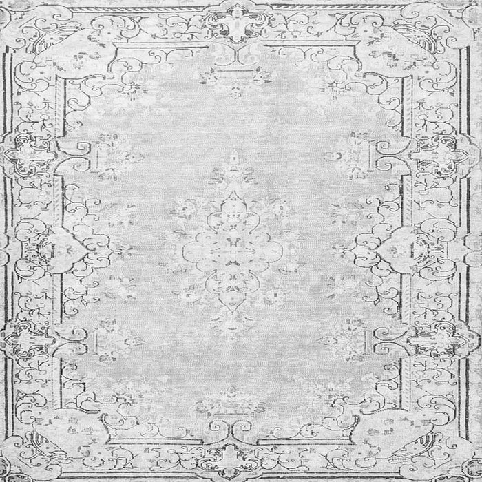 Round Machine Washable Persian Gray Bohemian Rug, wshtr4526gry