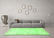 Machine Washable Persian Green Bohemian Area Rugs in a Living Room,, wshtr4526grn