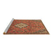 Sideview of Machine Washable Persian Brown Traditional Rug, wshtr4527brn