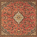 Square Persian Brown Traditional Rug, tr4527brn