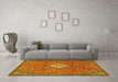 Machine Washable Persian Yellow Traditional Rug in a Living Room, wshtr4527yw