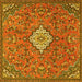 Square Machine Washable Persian Yellow Traditional Rug, wshtr4527yw