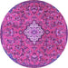 Round Persian Purple Traditional Rug, tr4527pur