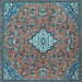 Square Persian Light Blue Traditional Rug, tr4527lblu