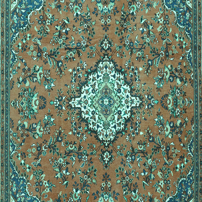 Machine Washable Persian Turquoise Traditional Area Rugs, wshtr4527turq