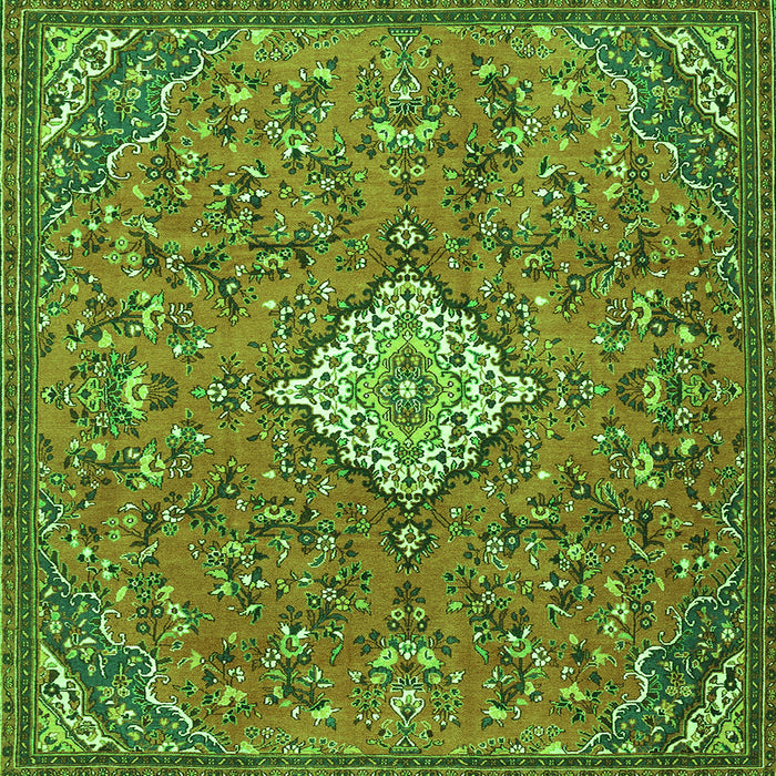 Serging Thickness of Persian Green Traditional Rug, tr4527grn