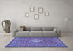 Machine Washable Persian Blue Traditional Rug in a Living Room, wshtr4527blu