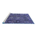 Sideview of Machine Washable Persian Blue Traditional Rug, wshtr4528blu