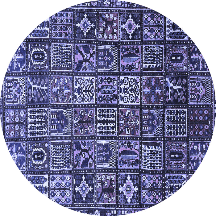Round Persian Blue Traditional Rug, tr4528blu