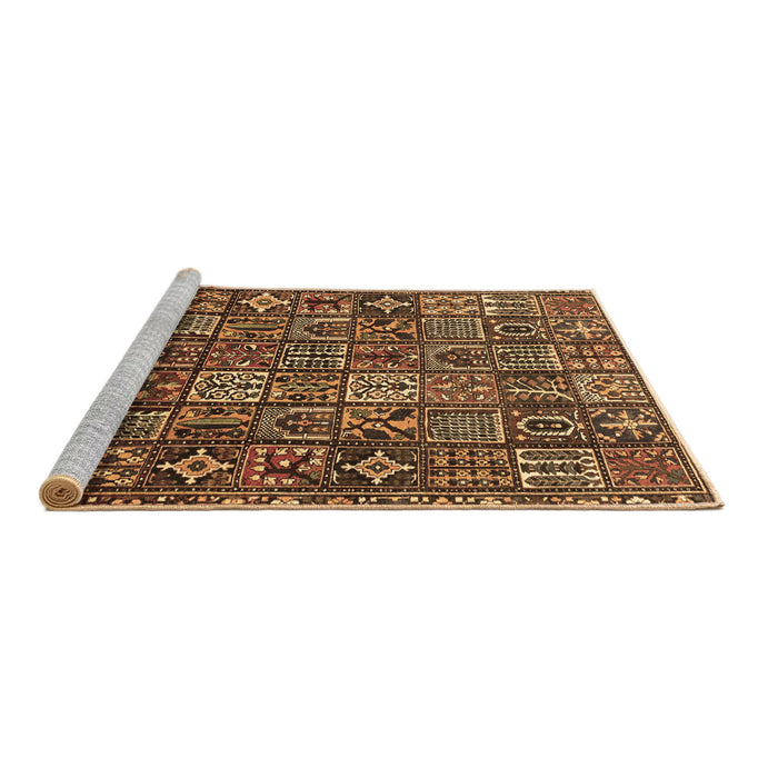 Sideview of Machine Washable Persian Brown Traditional Rug, wshtr4528brn