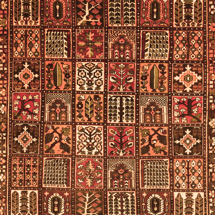 Serging Thickness of Machine Washable Persian Orange Traditional Area Rugs, wshtr4528org