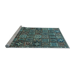 Sideview of Machine Washable Persian Light Blue Traditional Rug, wshtr4528lblu