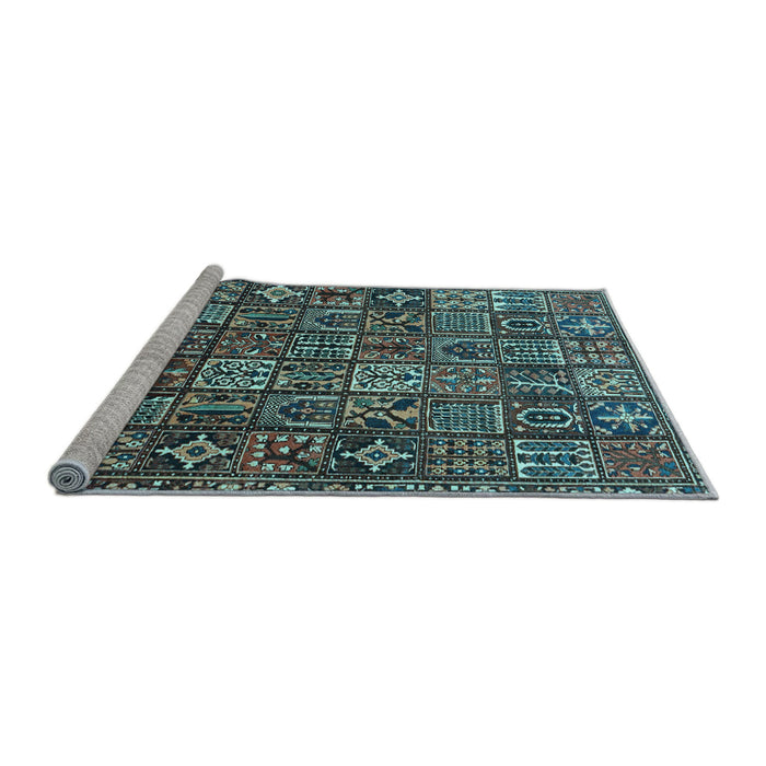 Sideview of Machine Washable Persian Light Blue Traditional Rug, wshtr4528lblu
