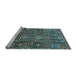 Sideview of Machine Washable Persian Light Blue Traditional Rug, wshtr4528lblu