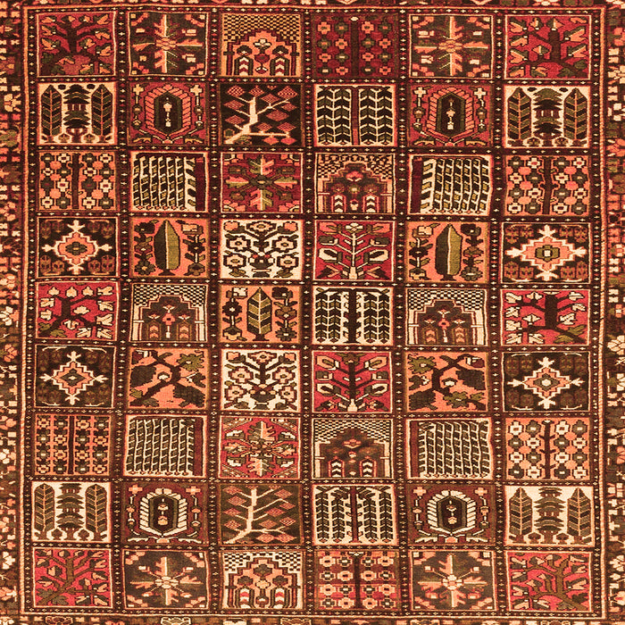 Round Machine Washable Persian Orange Traditional Area Rugs, wshtr4528org