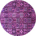 Round Persian Purple Traditional Rug, tr4528pur