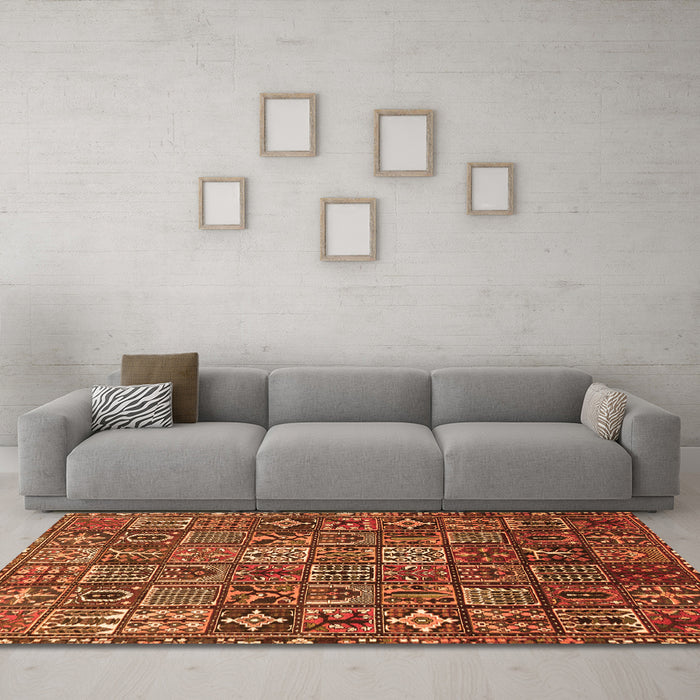 Machine Washable Persian Orange Traditional Area Rugs in a Living Room, wshtr4528org