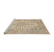 Sideview of Machine Washable Traditional Dark Almond Brown Rug, wshtr4529