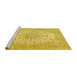 Sideview of Machine Washable Persian Yellow Traditional Rug, wshtr4529yw