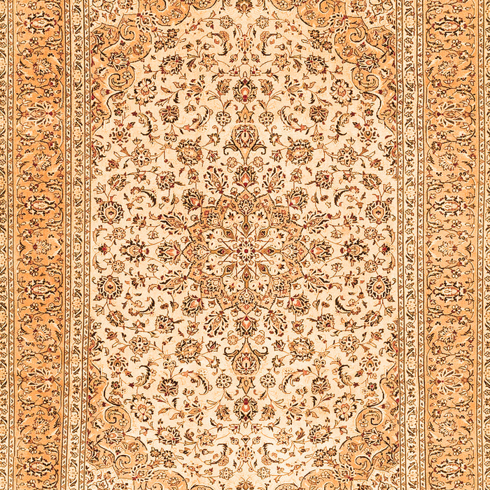Serging Thickness of Machine Washable Persian Orange Traditional Area Rugs, wshtr4529org