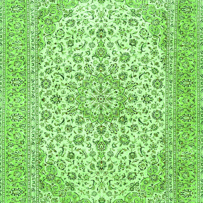 Serging Thickness of Machine Washable Persian Green Traditional Area Rugs, wshtr4529grn