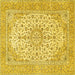 Square Persian Yellow Traditional Rug, tr4529yw
