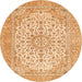 Square Persian Orange Traditional Rug, tr4529org