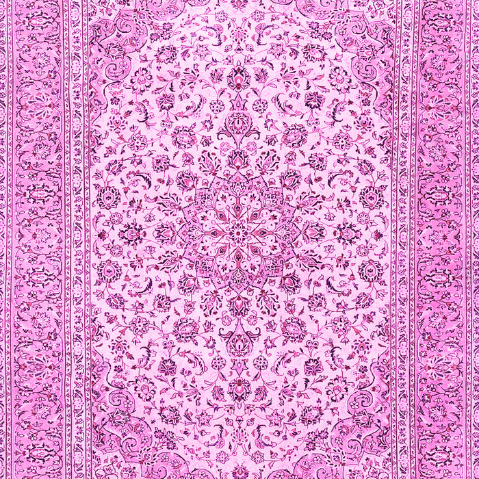 Machine Washable Persian Pink Traditional Rug, wshtr4529pnk