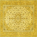 Square Machine Washable Persian Yellow Traditional Rug, wshtr4529yw