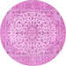 Round Persian Pink Traditional Rug, tr4529pnk