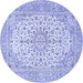 Round Persian Blue Traditional Rug, tr4529blu